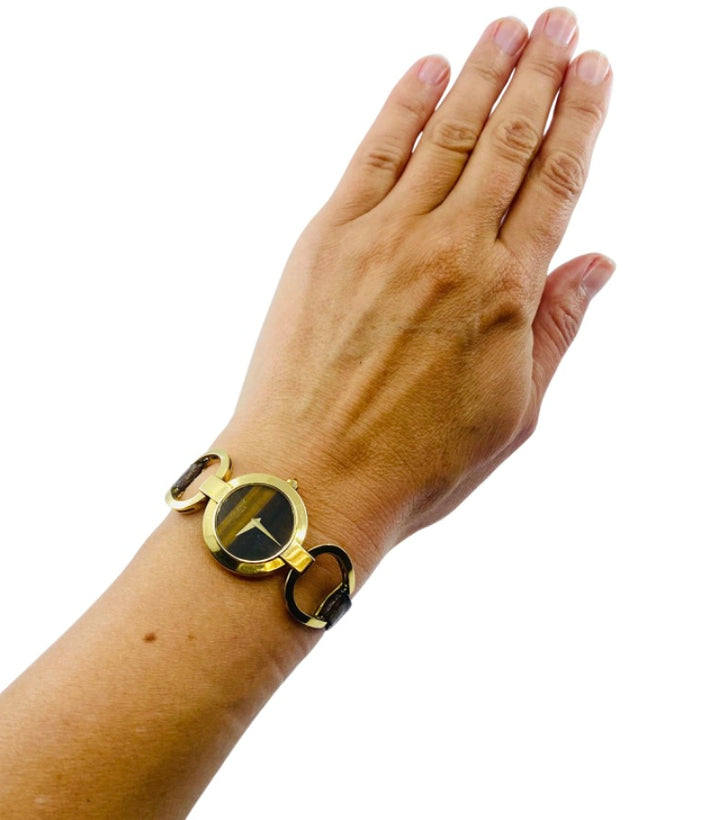 Chopard Watch Gold Tiger's Eye Vintage 18k Gold