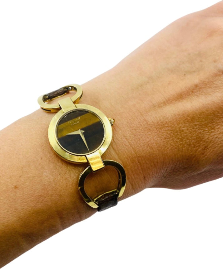 Chopard Watch Gold Tiger's Eye Vintage 18k Gold