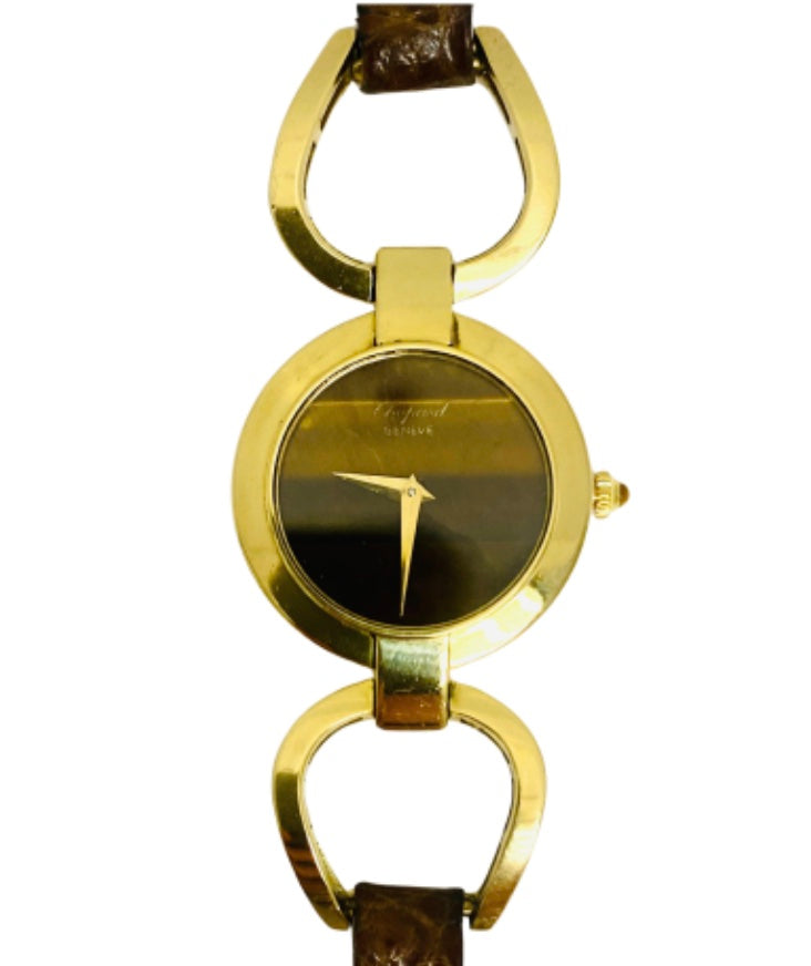 Chopard Watch Gold Tiger's Eye Vintage 18k Gold