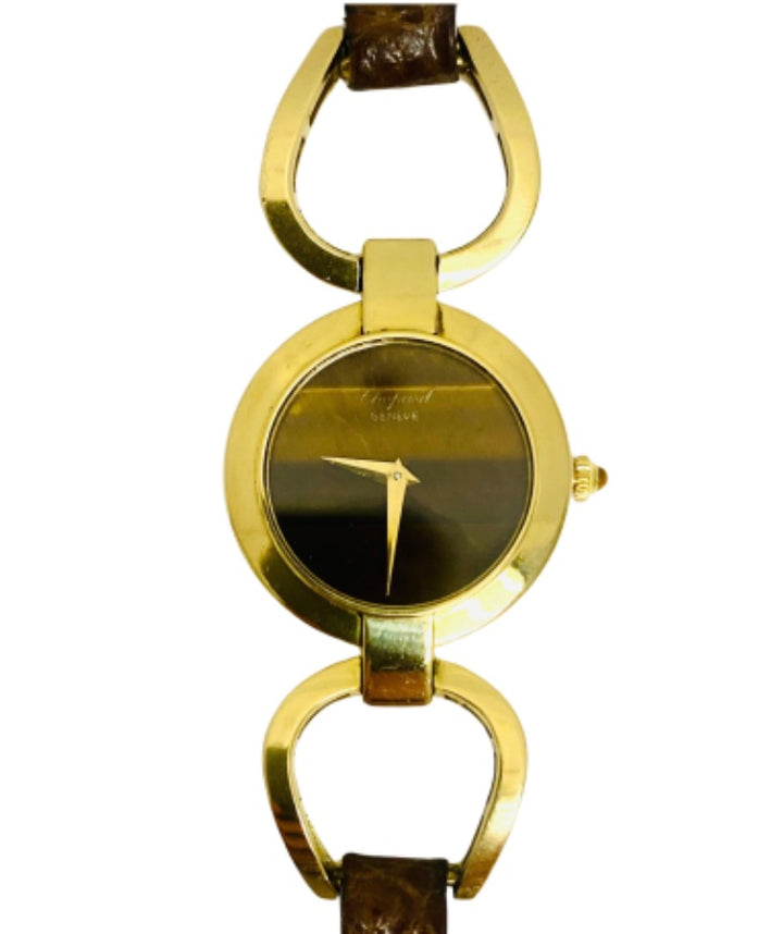 Chopard Watch Gold Tiger's Eye Vintage 18k Gold