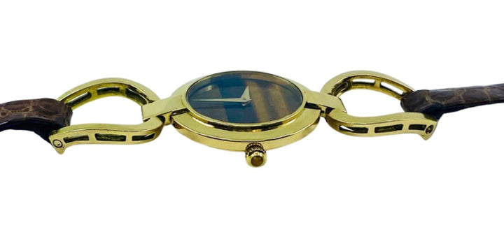 Chopard Watch Gold Tiger's Eye Vintage 18k Gold