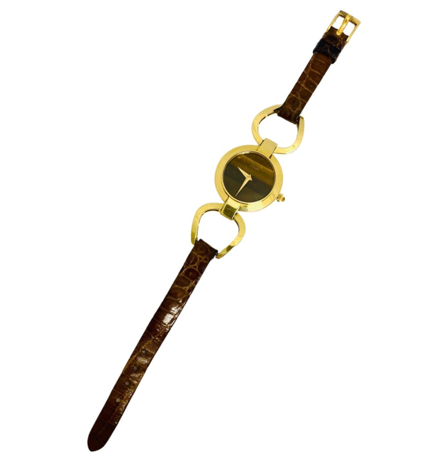 Chopard Watch Gold Tiger's Eye Vintage 18k Gold