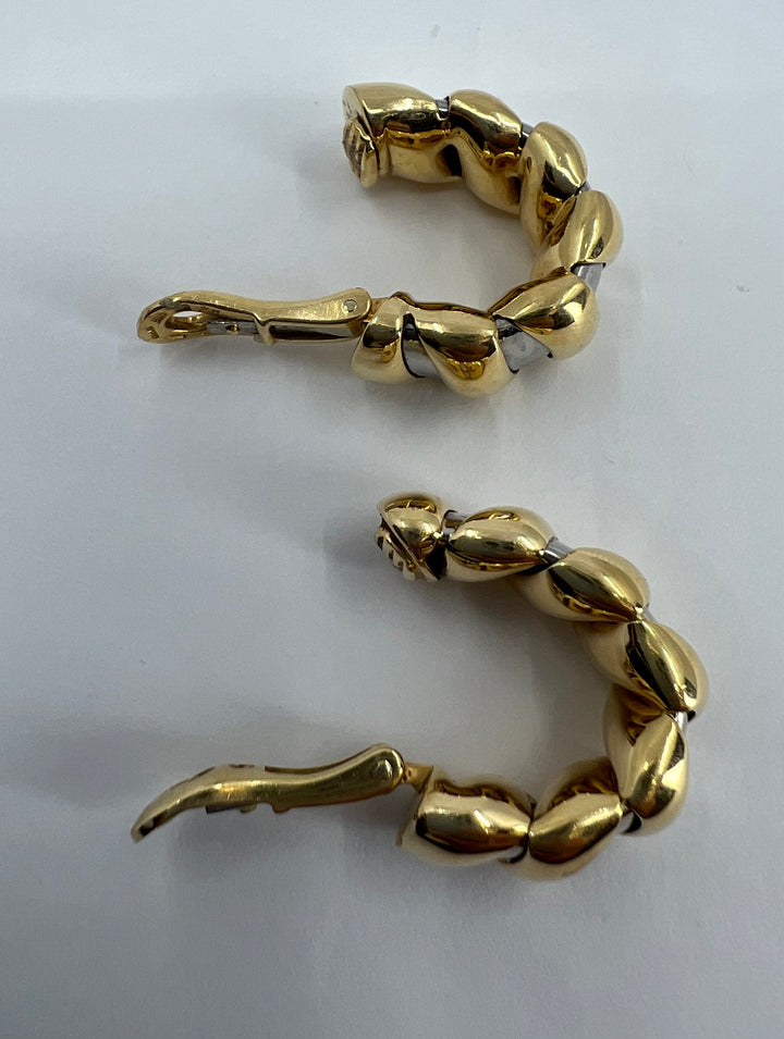 Bulgari Tubogas Gold Steel Earrings