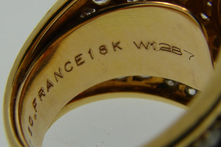 Marina B Ring Vintage 18k Gold Diamond Topaz Citrine