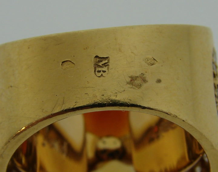 Marina B Ring Vintage 18k Gold Diamond Topaz Citrine