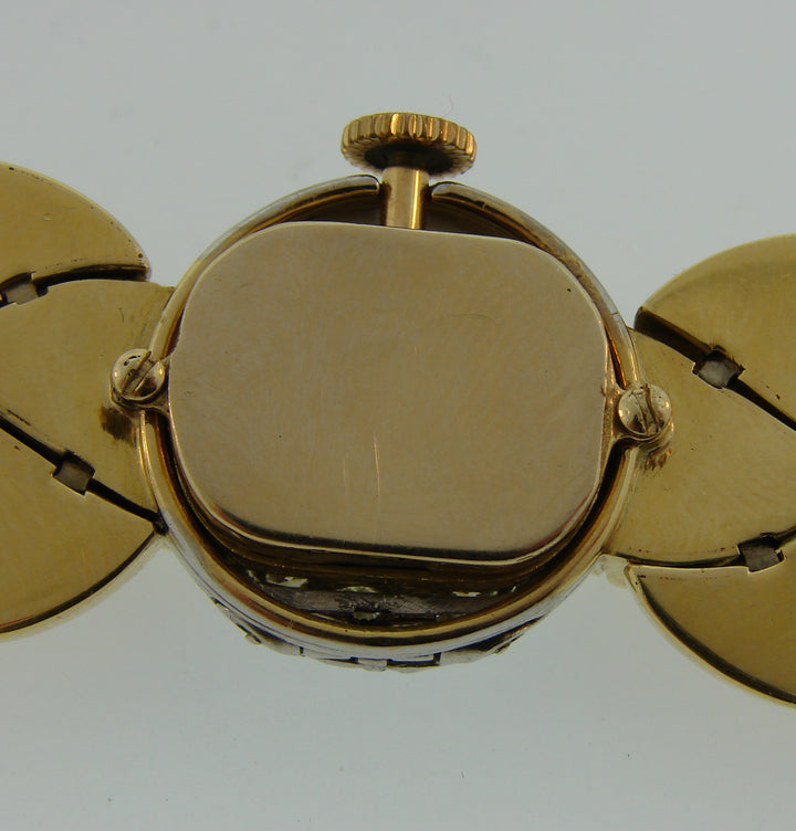 Van Cleef & Arpels Diamond 18k Gold Ladies Watch Bracelet Vintage Omega Movement