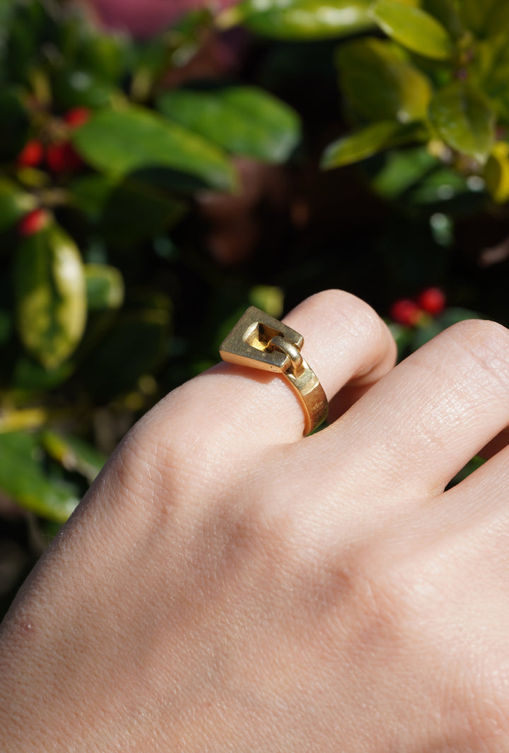 Vintage Tiffany & Co. 18k Gold Hinge Padlock Ring