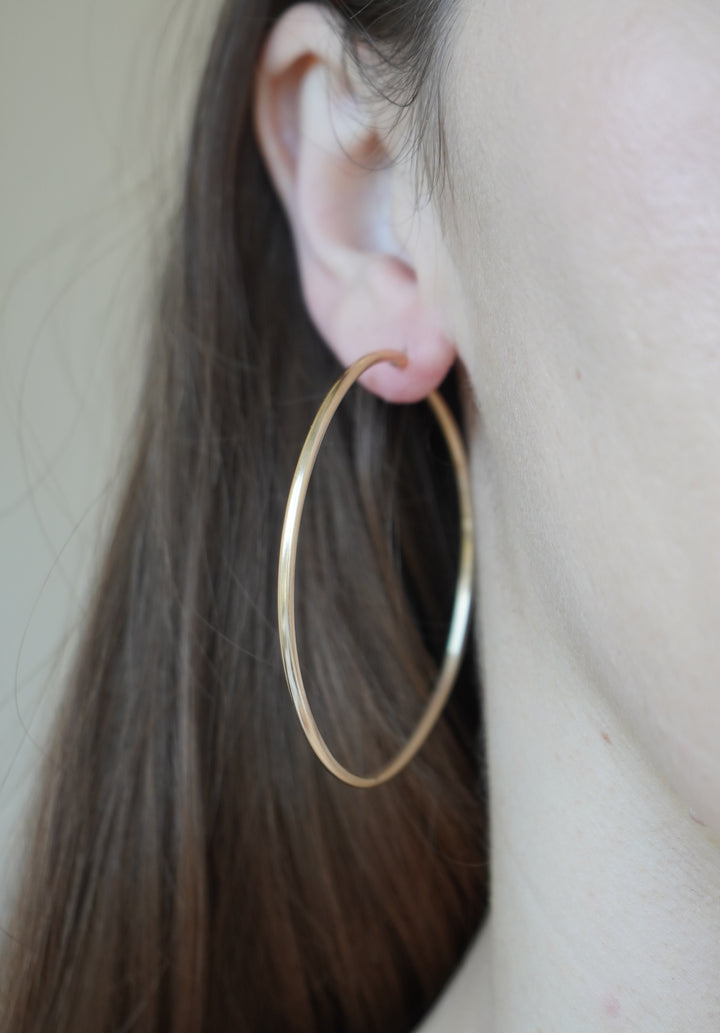 14k Gold Large Hoop Earrings