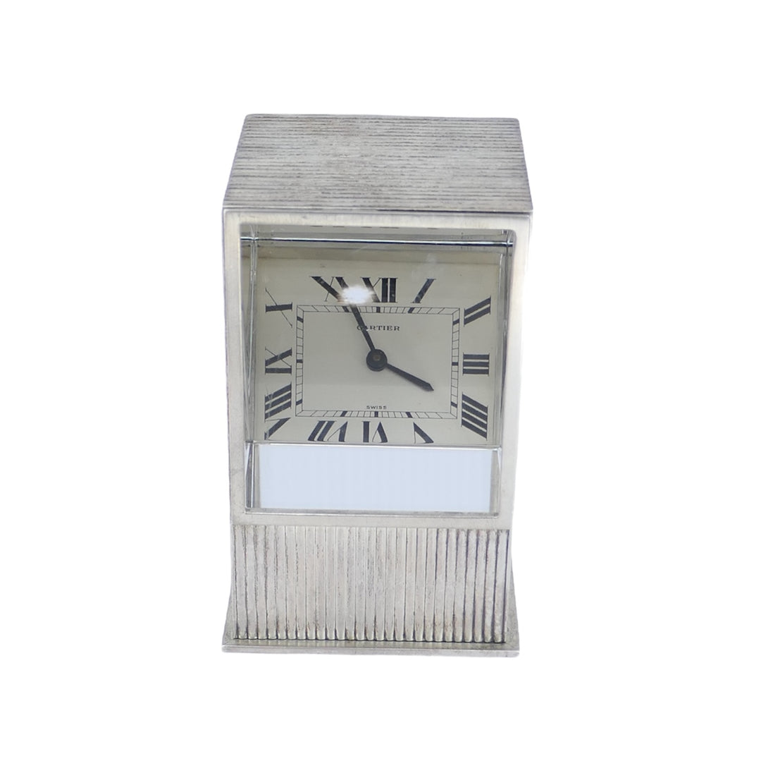 Cartier Silver Prism Mystery Clock
