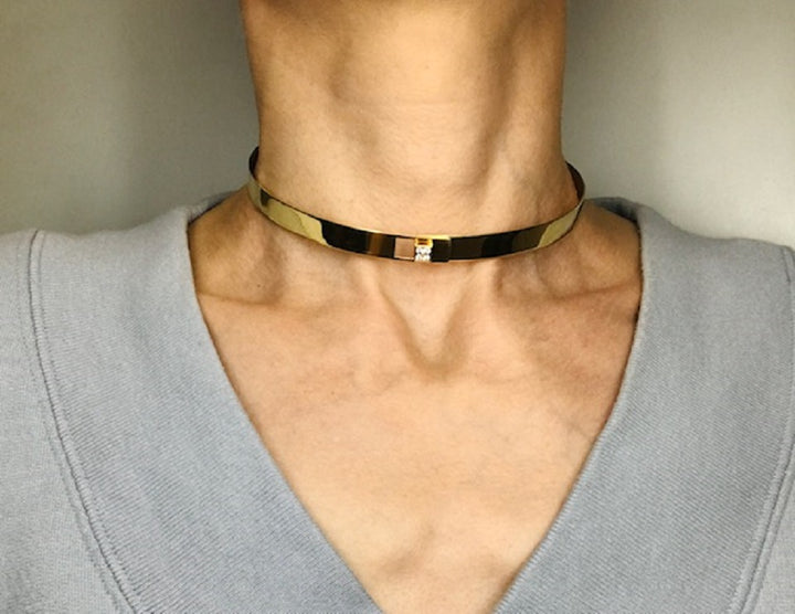 Dinh Van Choker Necklace Gold Diamond