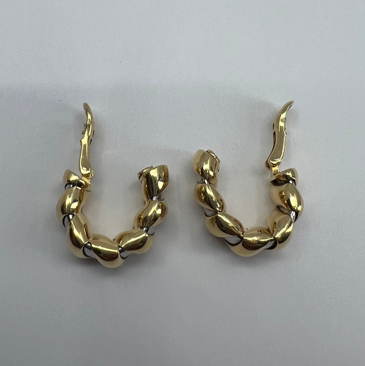 Bulgari Tubogas Gold Steel Earrings