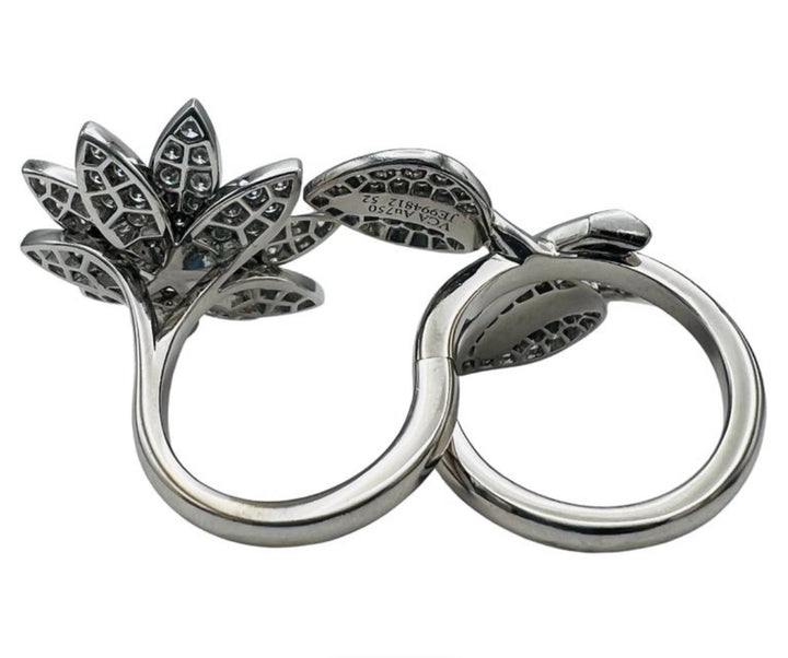 Van Cleef and Arpels White Gold and Diamond Lotus Cocktail Ring
