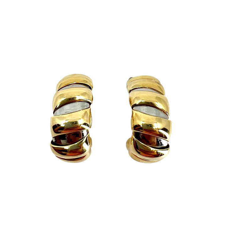 Bulgari Tubogas Gold Steel Earrings