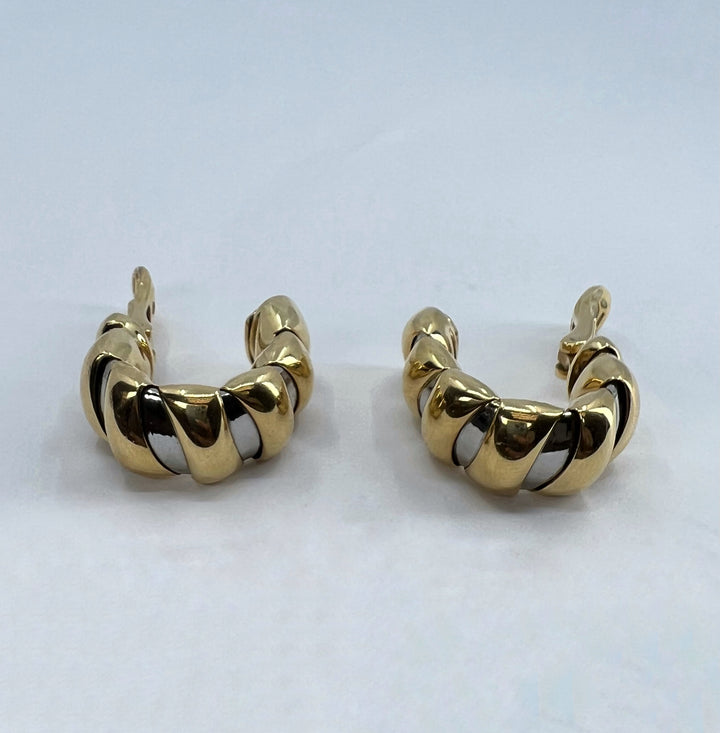 Bulgari Tubogas Gold Steel Earrings