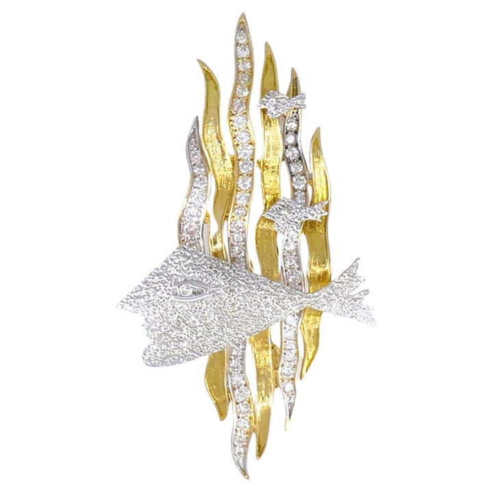 Georges Braque Hebe Brooch 18k Gold Diamond Pendant Estate