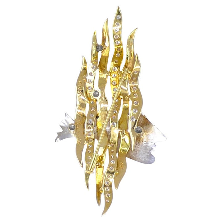 Georges Braque Hebe Brooch 18k Gold Diamond Pendant Estate