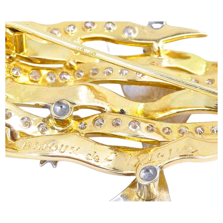 Georges Braque Hebe Brooch 18k Gold Diamond Pendant Estate