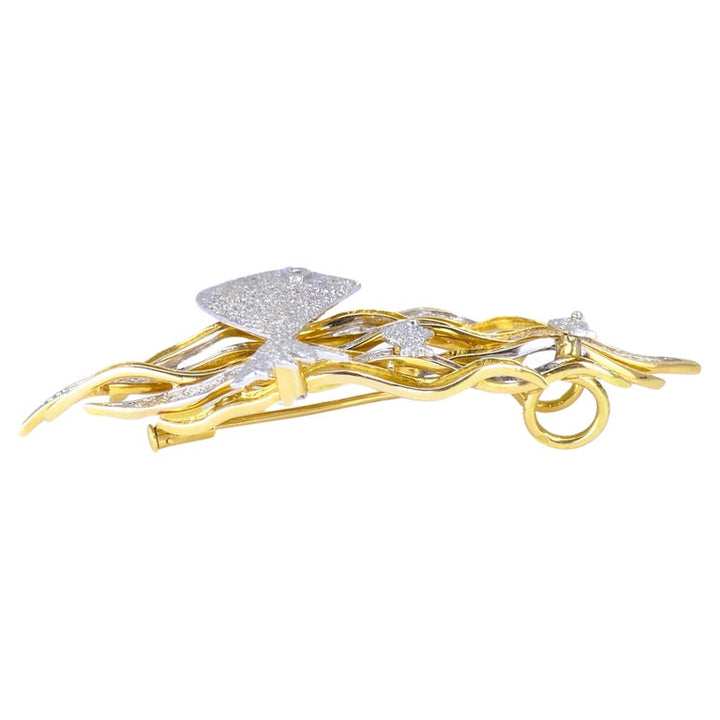 Georges Braque Hebe Brooch 18k Gold Diamond Pendant Estate