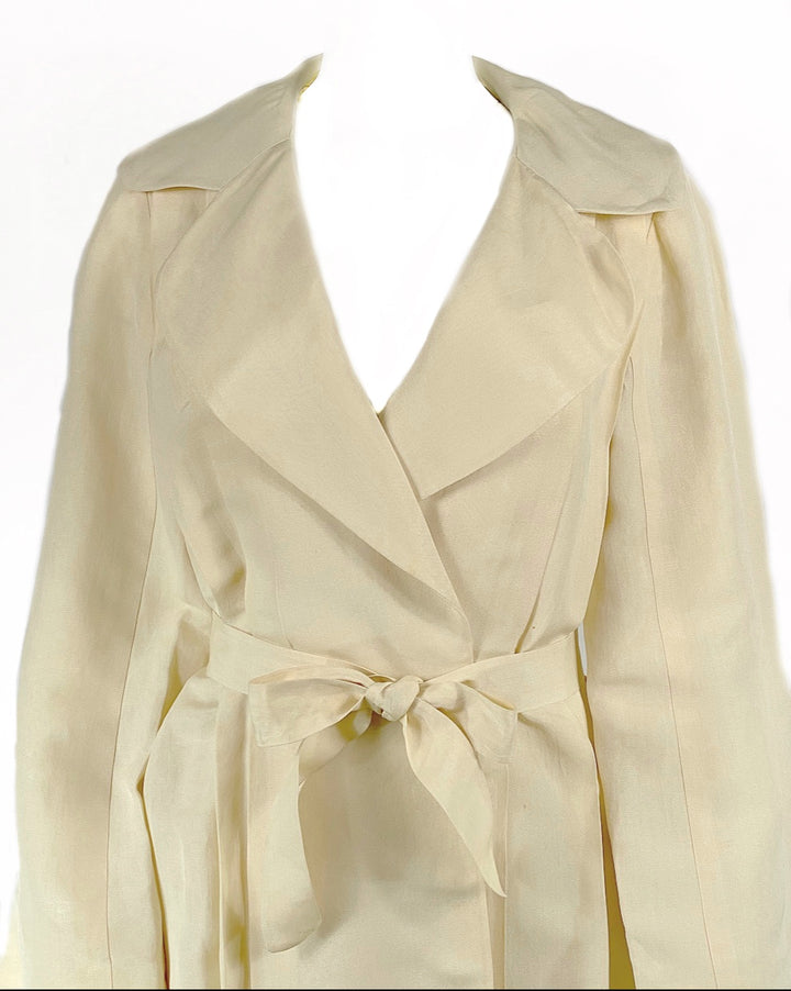 2006 LANVIN Cream/ Ivory Linen Coat Size 40