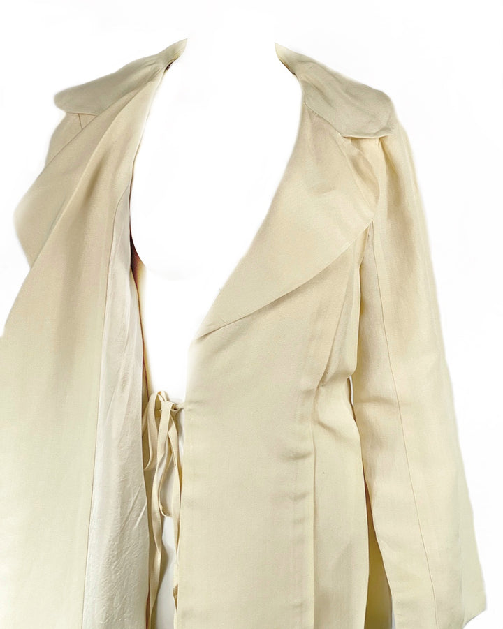 2006 LANVIN Cream/ Ivory Linen Coat Size 40