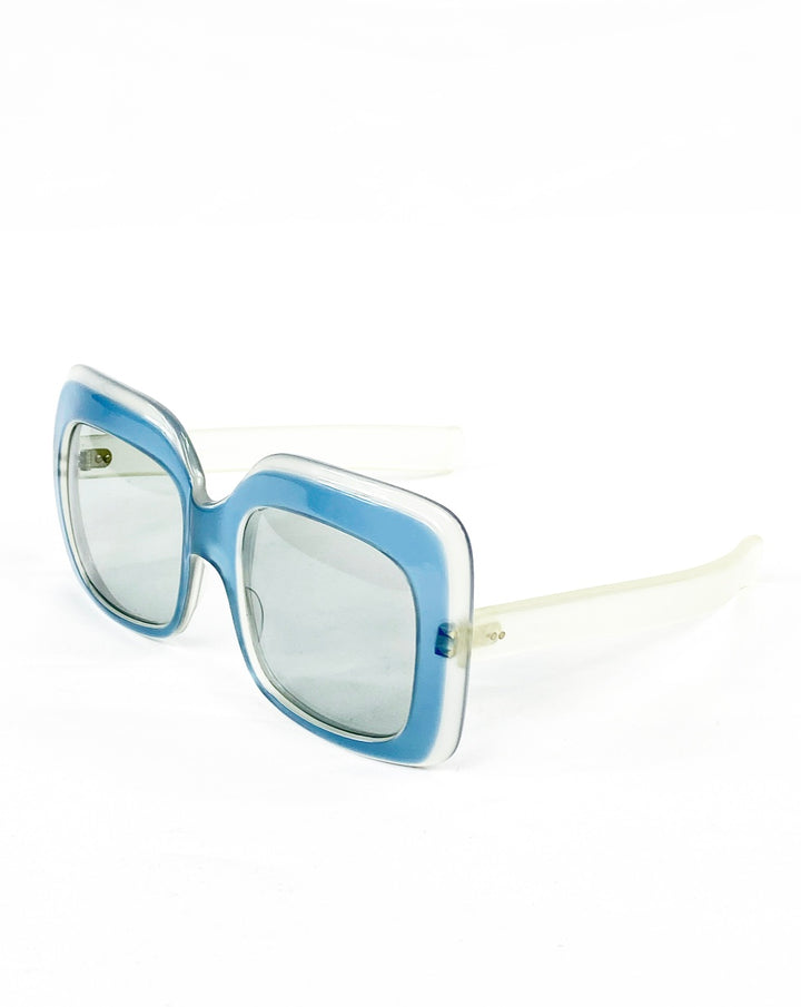 1970's Vintage JEAN PATOU Blue Square Sunglasses