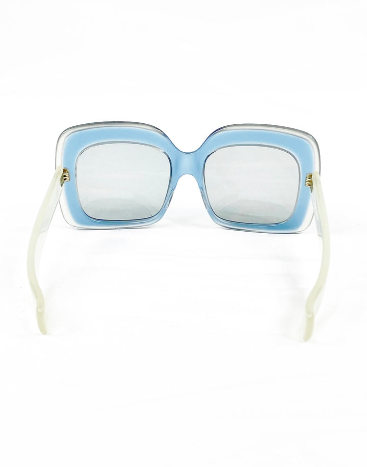 1970's Vintage JEAN PATOU Blue Square Sunglasses