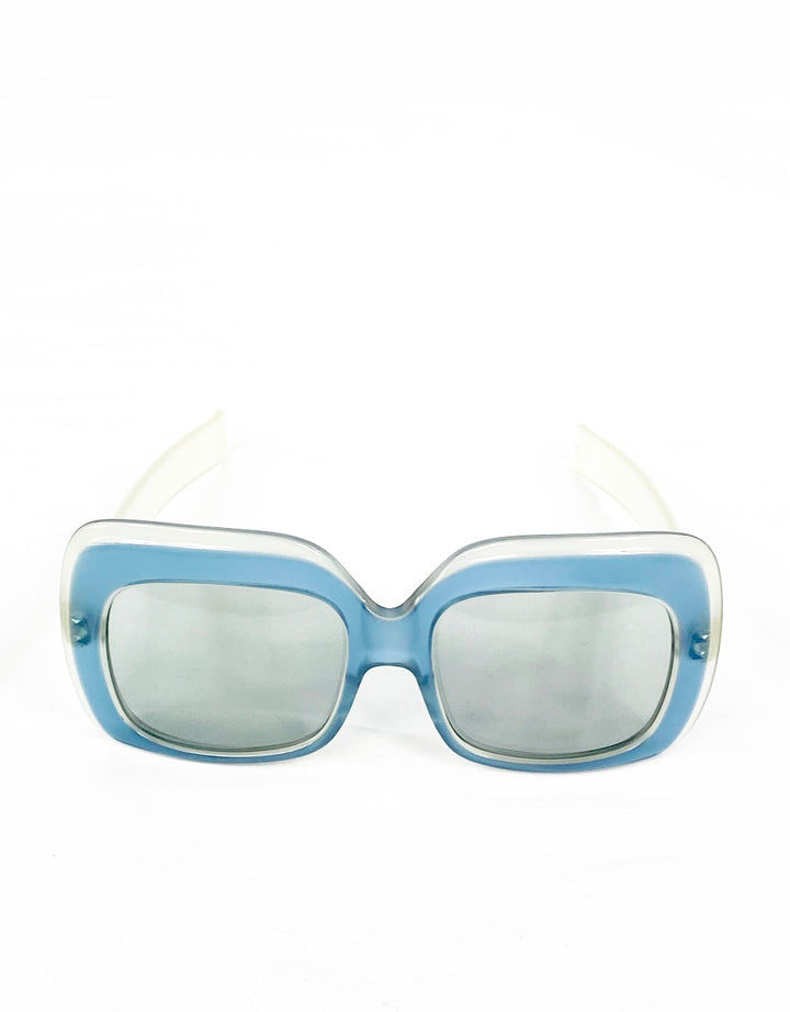 1970's Vintage JEAN PATOU Blue Square Sunglasses