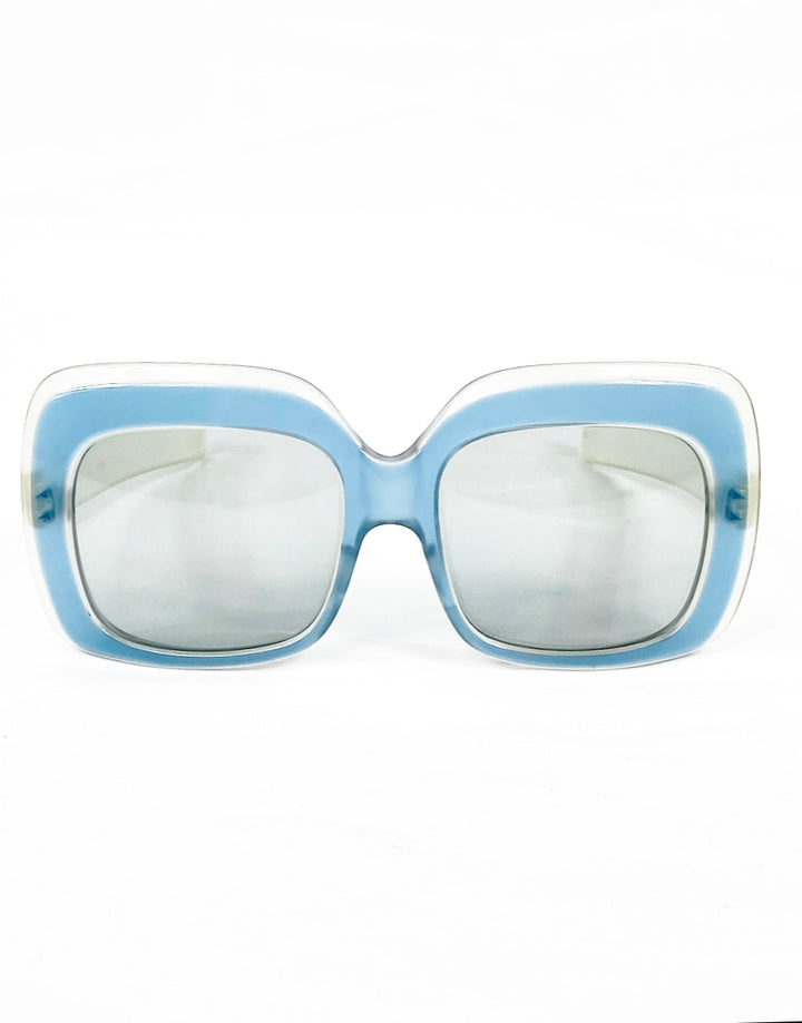 1970's Vintage JEAN PATOU Blue Square Sunglasses