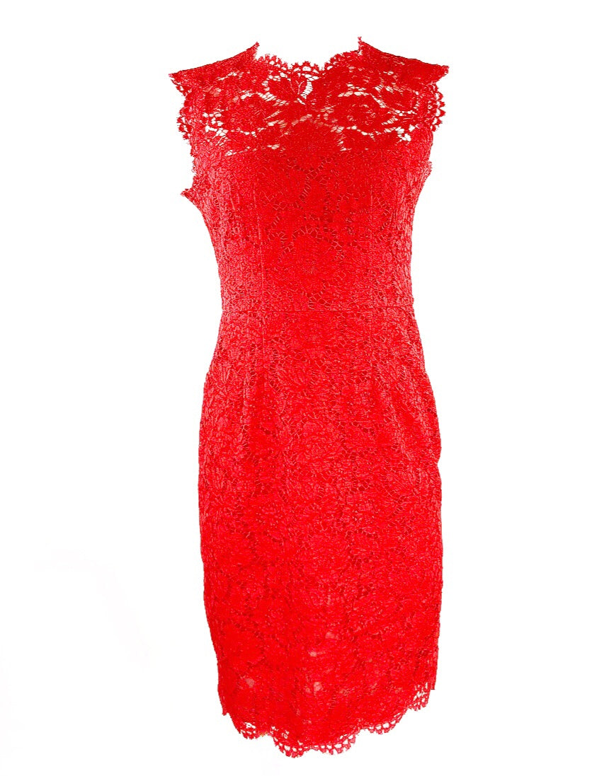 red valentino floral midi dress Red VALENTINO Floral Lace Sleeveless Midi Dress Size US6 – Nadine Krakov  Collection