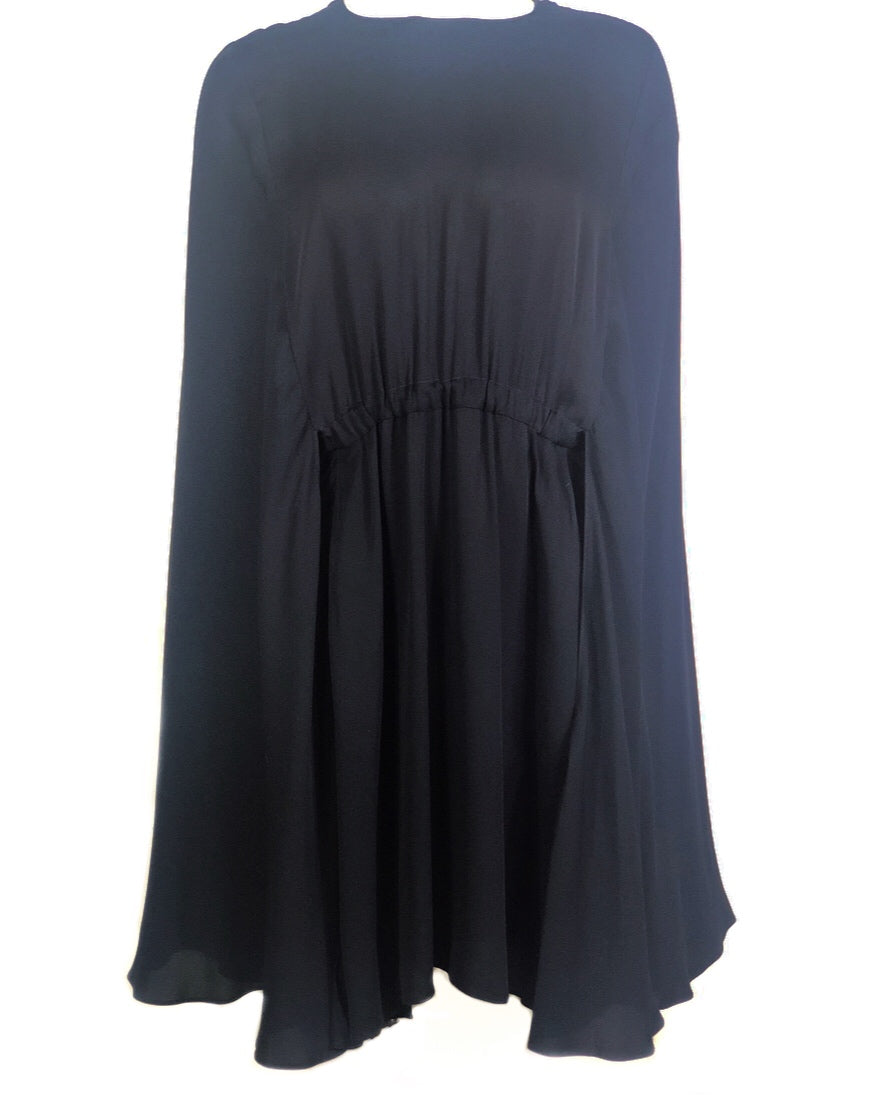 valentino cape dress VALENTINO Black Cape Dress Size 42 – Nadine Krakov Collection