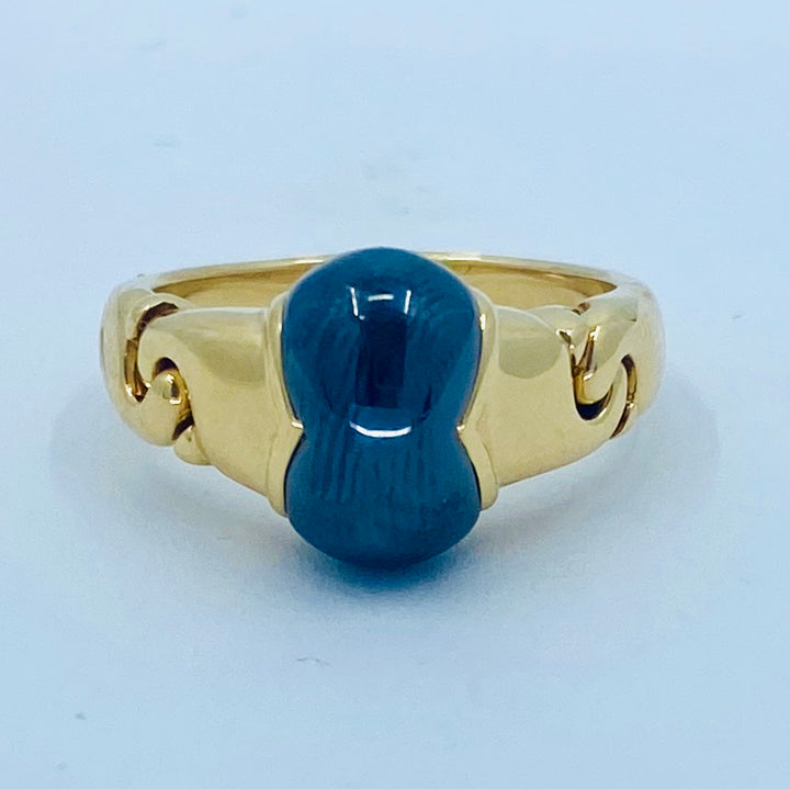 Bulgari Gancio Gold Ring Hematite