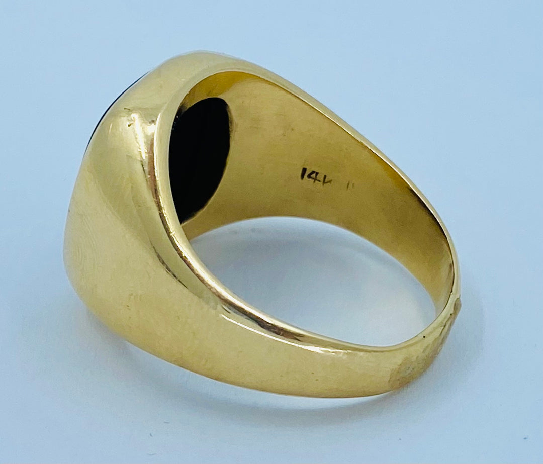 Tiffany & Co. 14k Gold Signet Ring Bloodstone