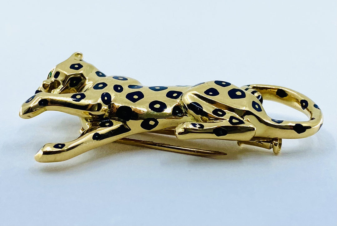 Panthere De Cartier Brooch Enamel Gold