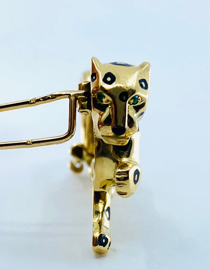 Panthere De Cartier Brooch Enamel Gold