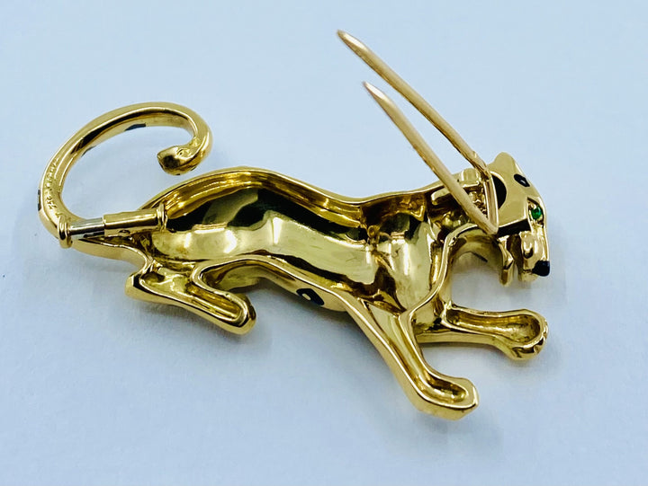 Panthere De Cartier Brooch Enamel Gold