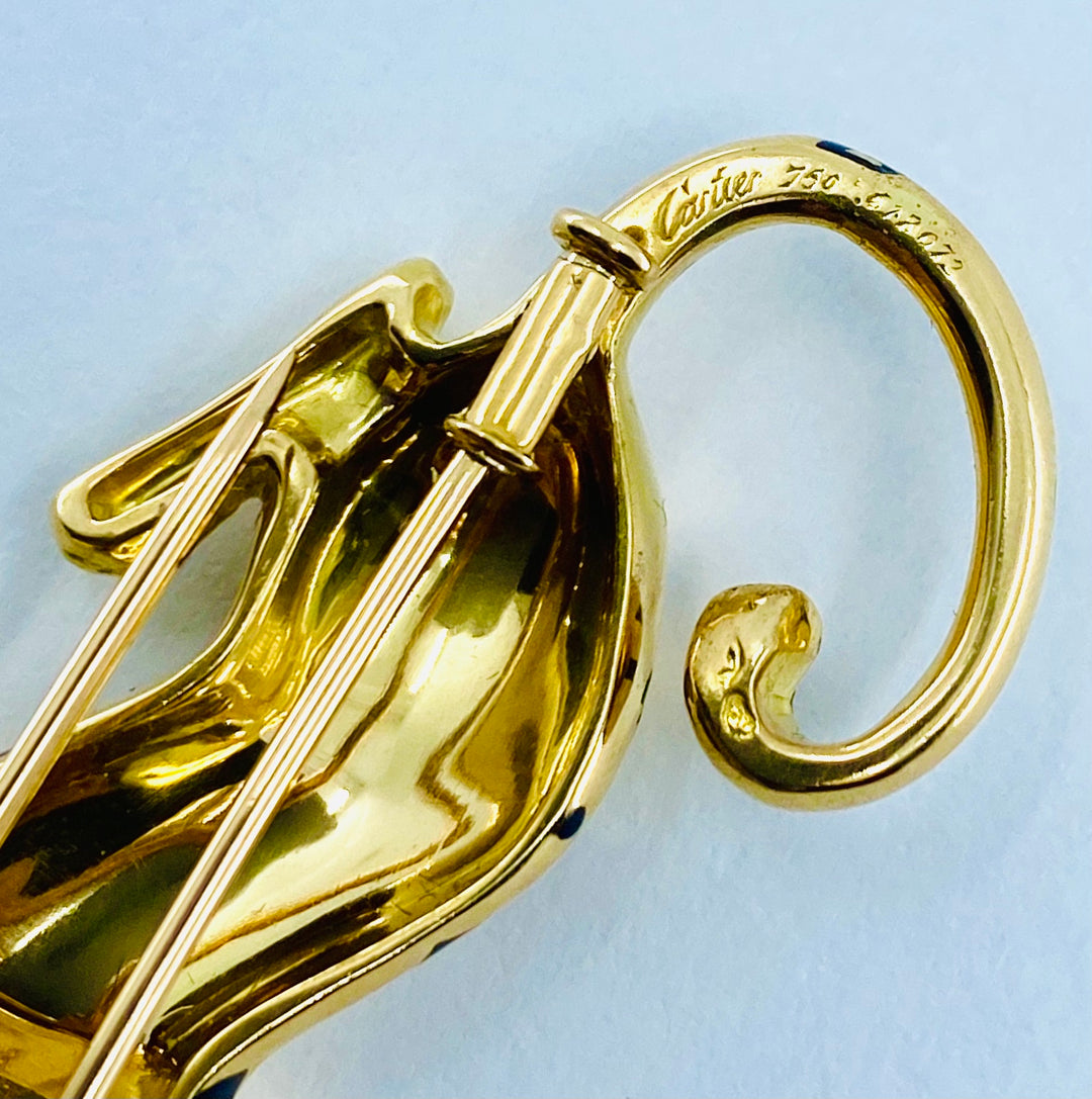 Panthere De Cartier Brooch Enamel Gold