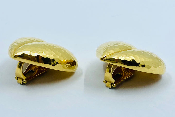 Andrew Clunn Heart Earrings Gold