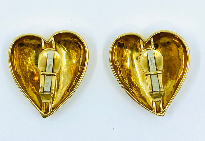 Andrew Clunn Heart Earrings Gold