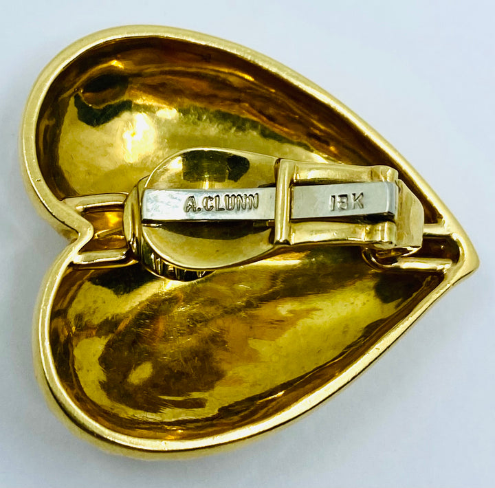 Andrew Clunn Heart Earrings Gold
