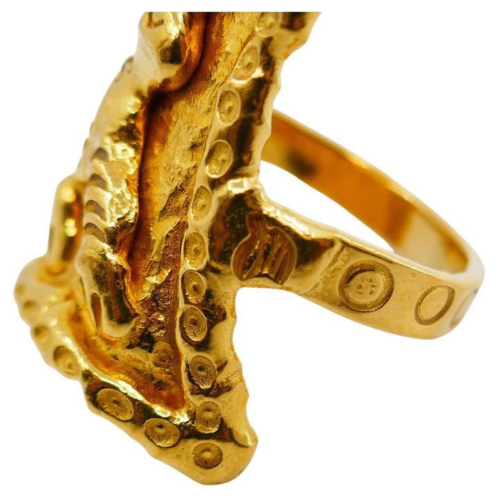 Jean Mahie 22k Gold Triangle Ring