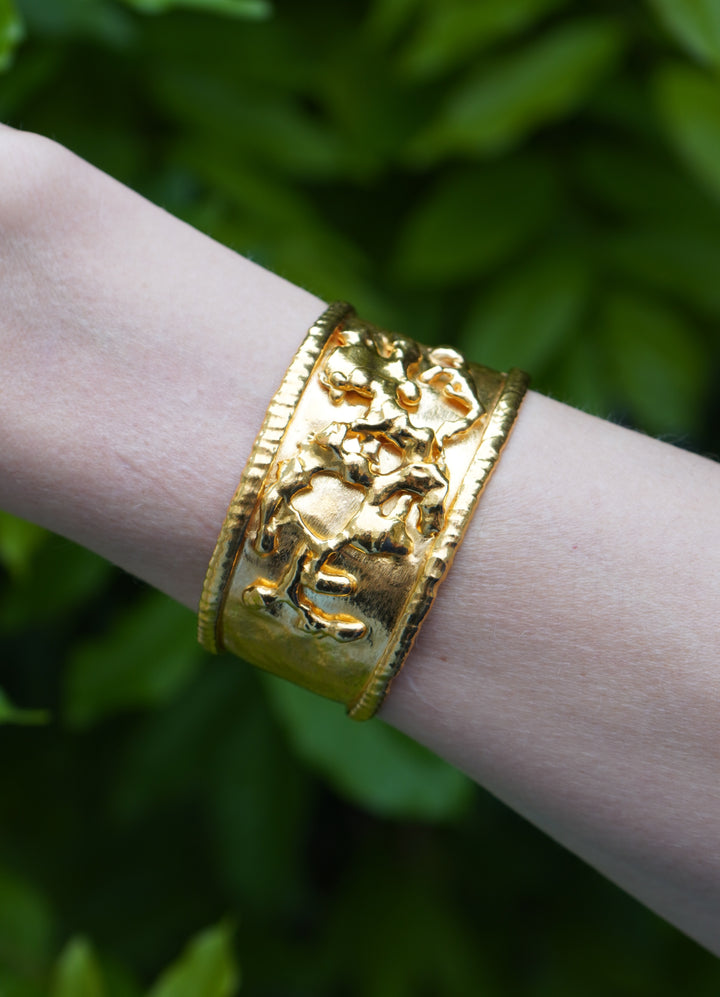 Jean Mahie 22k Gold Cuff Bracelet