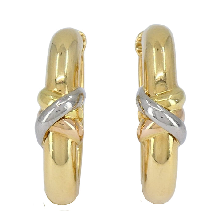 1995 Cartier 18k Gold Trinity Hoop Earrings