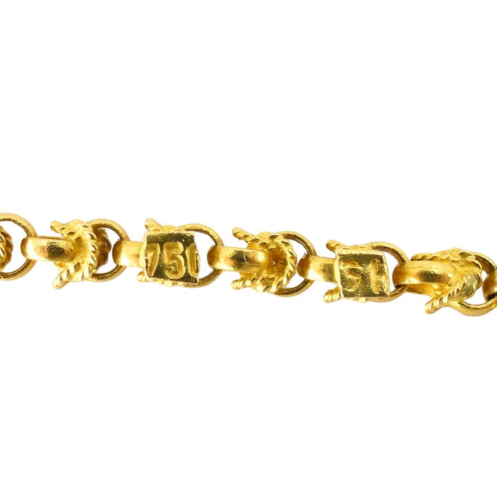 Antique Victorian Gold Mother of Pearl Equestrian Pendant Chain Necklace