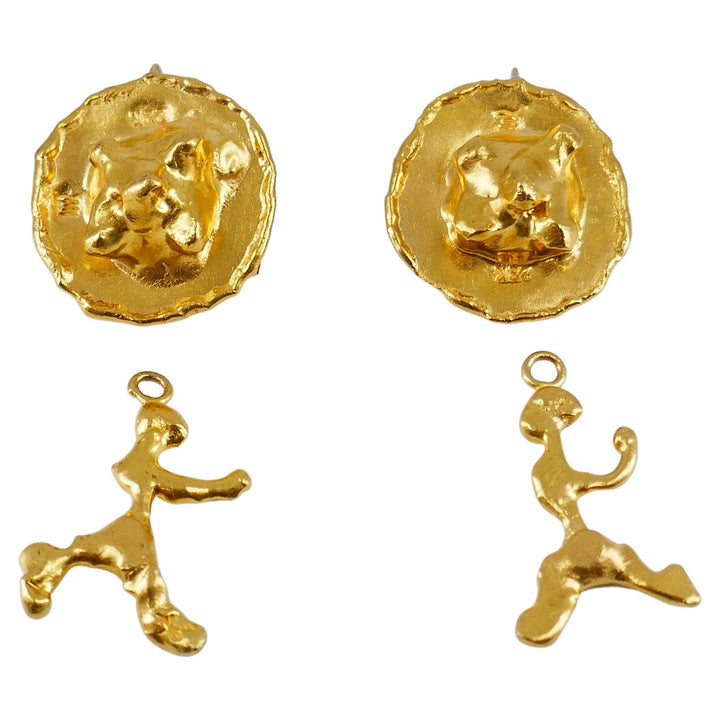 Jean Mahie 22k Convertible Earrings