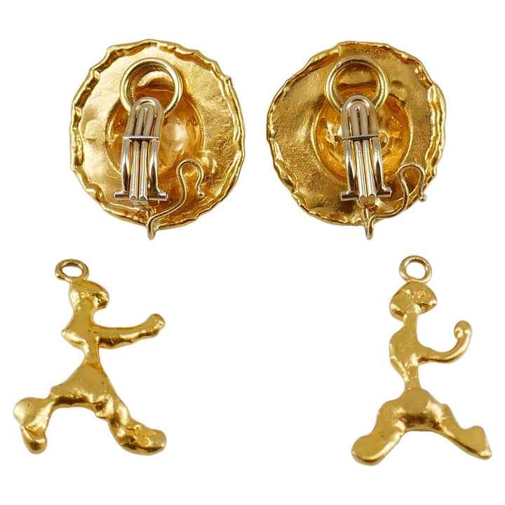 Jean Mahie 22k Convertible Earrings
