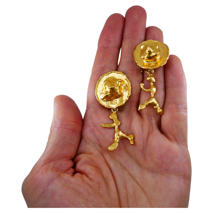 Jean Mahie 22k Convertible Earrings