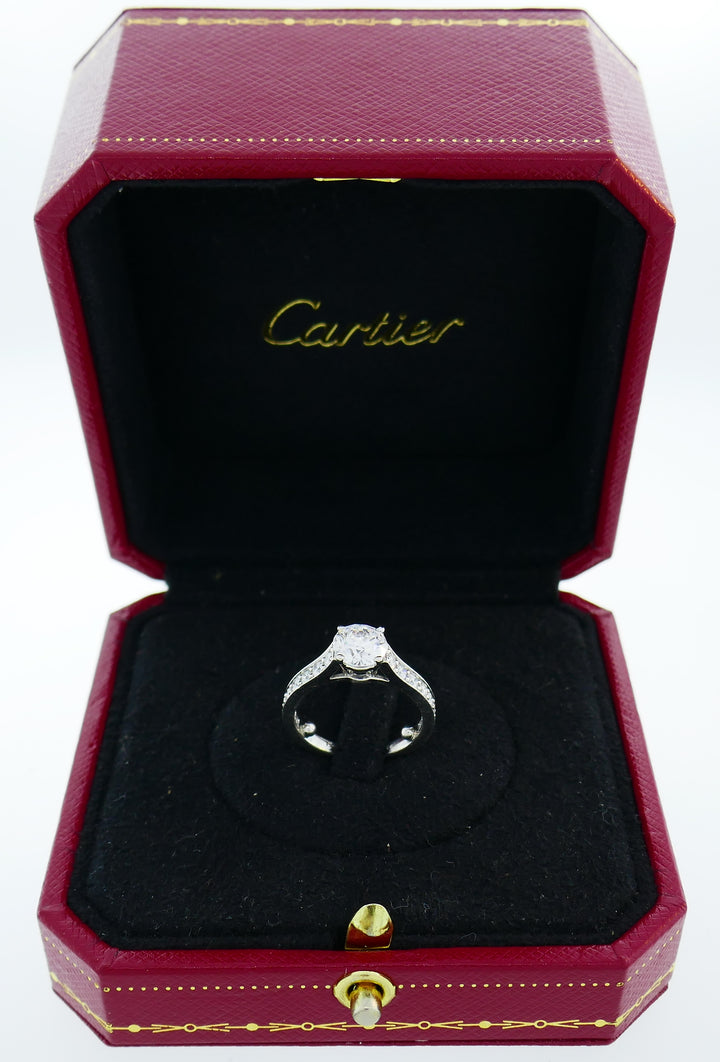Cartier Diamond Platinum Ring 1.01 Carat D VVS2 GIA Report