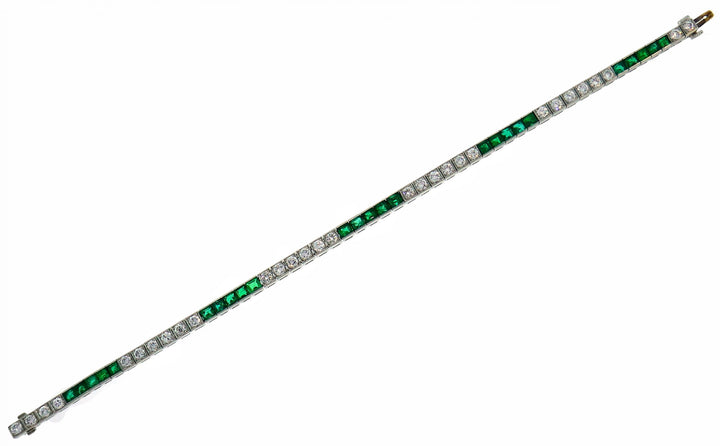 Tiffany & Co. Emerald Diamond Platinum Bracelet