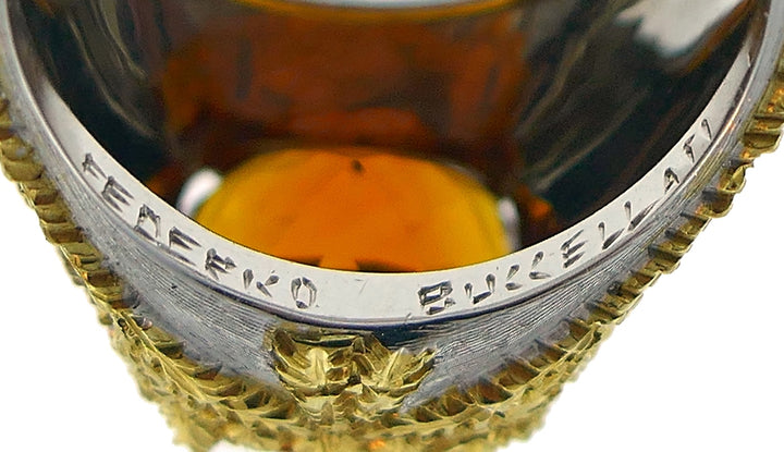 Vintage Federico Buccellati 18k Gold Citrine Ring