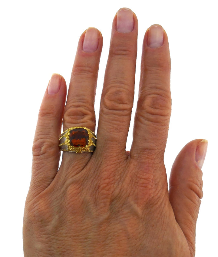Vintage Federico Buccellati 18k Gold Citrine Ring